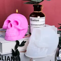 3D Skull Candle Silicone Mold DIY Halloween Decorative Candle Handmade Soap Plaster Epoxy Craft Casting Tools for Home Gifts 3