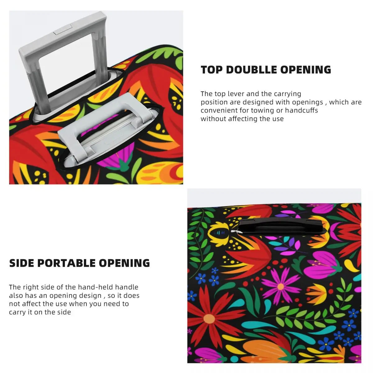 Fashion Colourful Floral Mexican Flowers Luggage Cover Protector Elastic Travel Suitcase Covers luggage cover