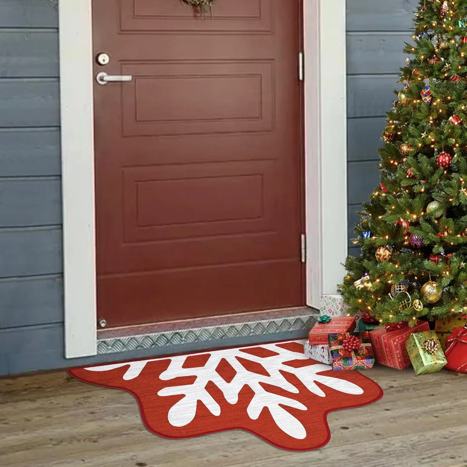 Weihnachten dekorative Fußmatte Schnee Willkommen Matte Innen Bodenmatte Weihnachten Urlaub Weihnachtsbaum Fußmatte für Eingang Eingang Küche – Detail 8