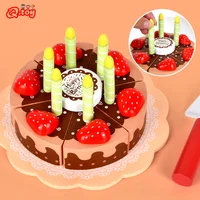 Wooden Birthday Cake Food Toy Children Pretend Play Kitchen Cutting Toys Imitation Game for Kids Houseplay Game Educational Set 1
