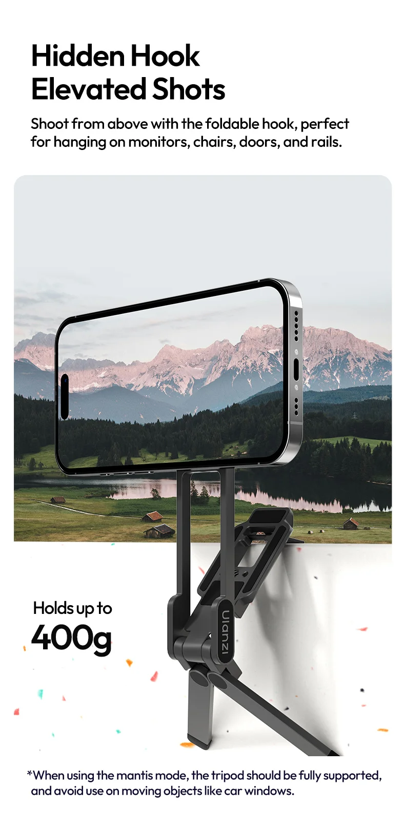 MA38 MagLock Phone Holder Stand Foldable Tripod Phone Mount with Arca-Swiss Magn