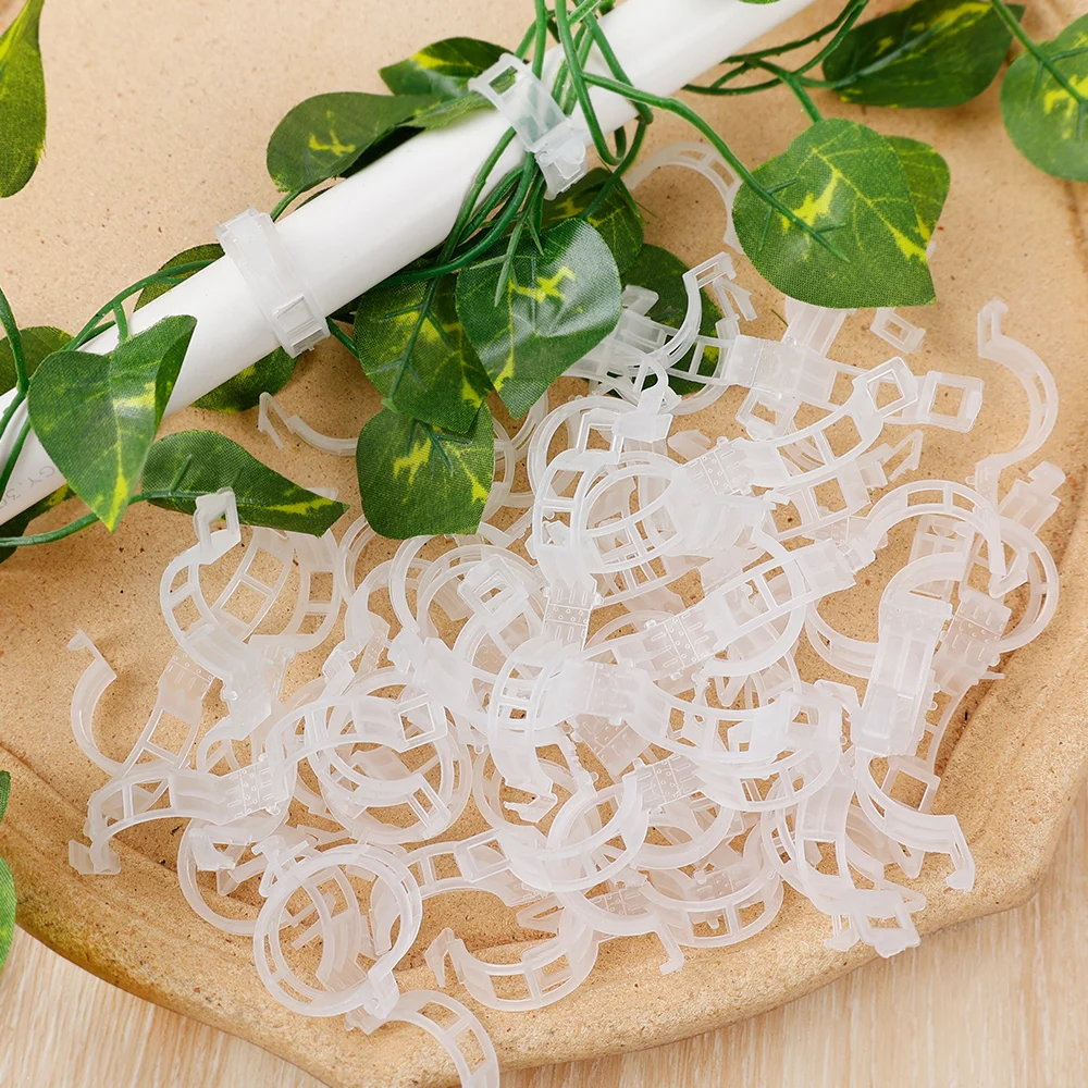 Plastic plant clips plastic plant supports plant clips plant support connector 50/100pcs Plastic Plant Clips Supports Connects Reusable Protection Grafting Fixing Plant Vegetable Tomato Tools Garden Supplies