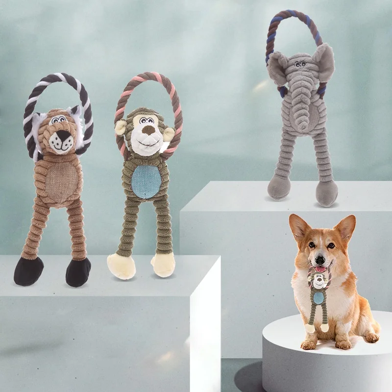Squeaky Plush Bone Toy For Dogs Interactive Puppy Training Pet Accessory_voghion.com