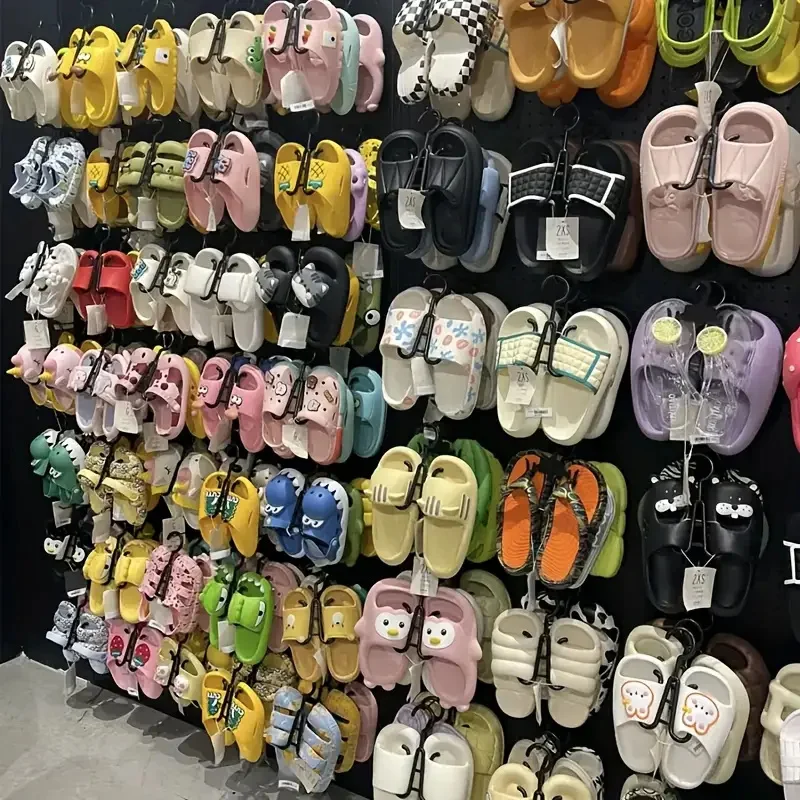 10PCS Black Plastic Sandal Hangers Flip Flop Slipper Baby Shoes Display Hangers Clothes Scarf Holders Home Shop Storage Rack 4