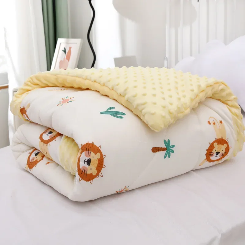 Baby Bean Velvet Blanket Children's Comforter Toddler Nursery Spring Autumn Winter Cotton Duvet Kids Soft Cozy Coverlet