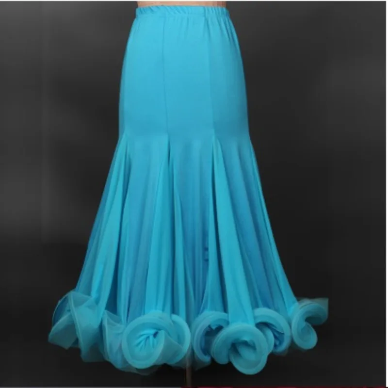 Ladies Modern Waltz Standard Flamenco Black Purple Ballroom Dance Skirt Salsa Dress Professional Skirts Womens Dresses 7 colors