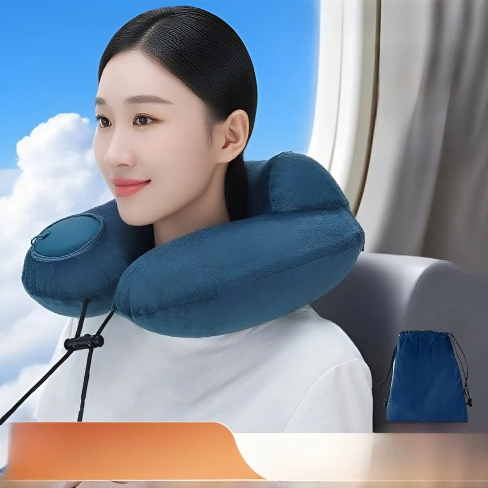 휴대용 에어 목베개 (비행기, 고속열차, 장거리 자동차 여행용)