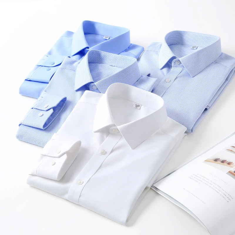 

DP no iron anti wrinkle shirts men's long sleeved cotton business formal dress professional youth work wear men clothing