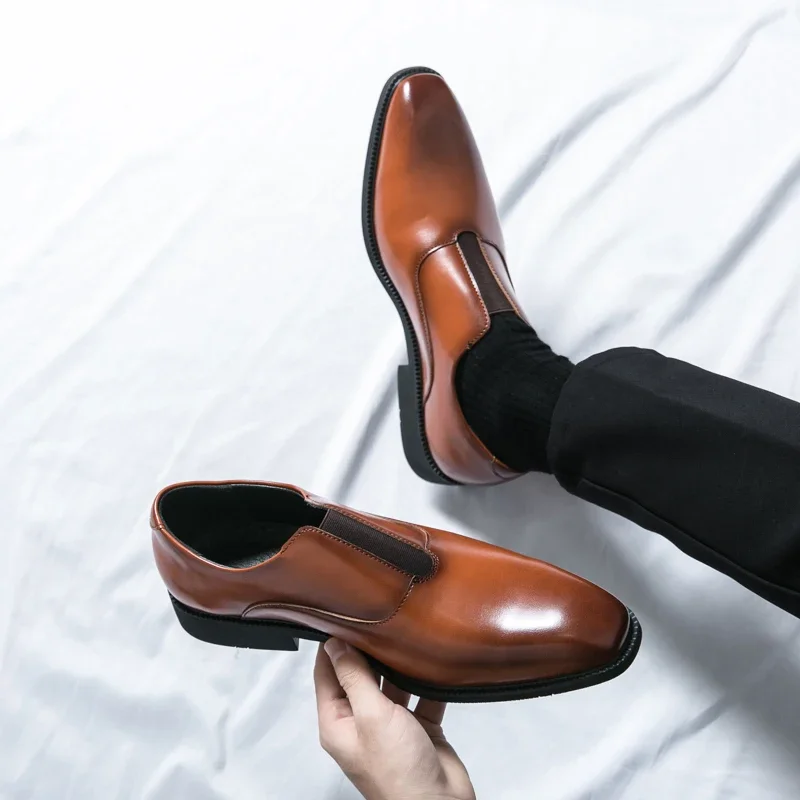 Spring New Men's Fashion All Match Outdoor Leather Shoes Breathable Business Casual Loafers British Foot Leather Shoes