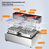 Electric Deep Fryer W/Dual Removable Tanks Commercial Countertop  Fryer for Chicken French Fries Frying Chips 4