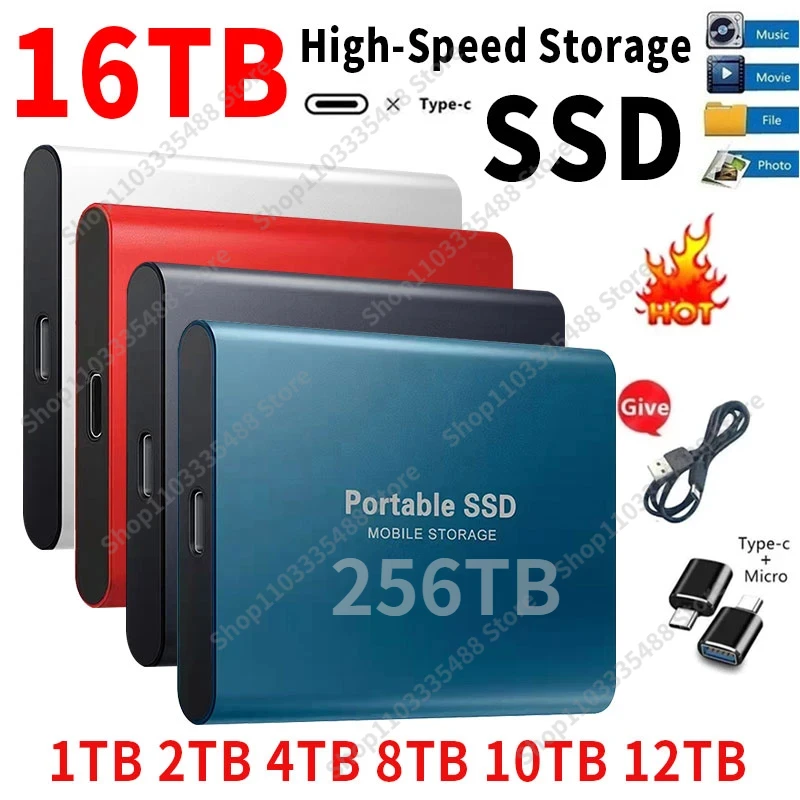 

Original SSD 1TB Mini Hard Disks High-speed Drive 2TB USB 3.1 Interface External Solid State Hard Drive for Laptop/desktop/phone
