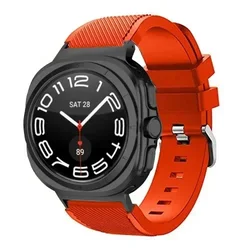 Stripe Texture Soft Silicone Watch Strap - Enhanced Replacement Wristband Accessory - Galaxy 9 - 8 40mm (New orange black)