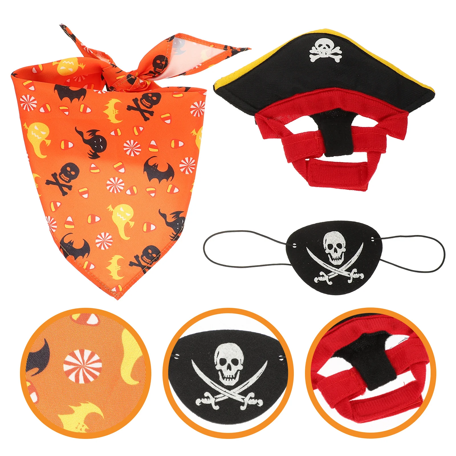 

Gifts Halloween Pet Cosplay Kit Pirate Cat DIY Clothing Decor Party Costume Accessories Dog Hat Bandana Clothes