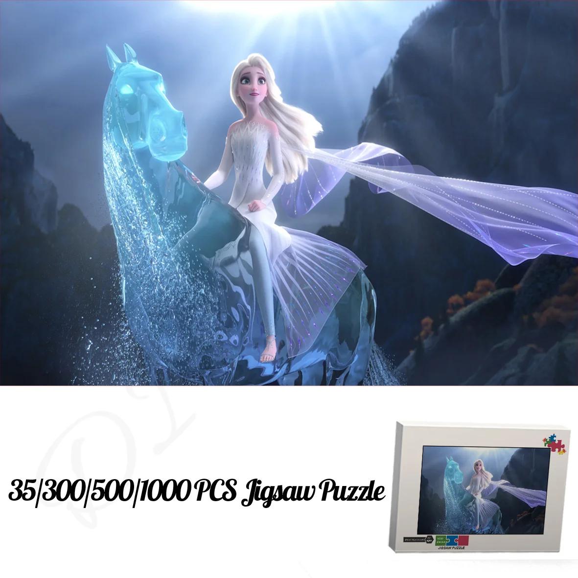 Elsa Jigsaw Puzzles for Kids Animated Movie Frozen Main Character 35 300 500 1000 Pieces of Wooden Cartoon Puzzles Unique Gifts