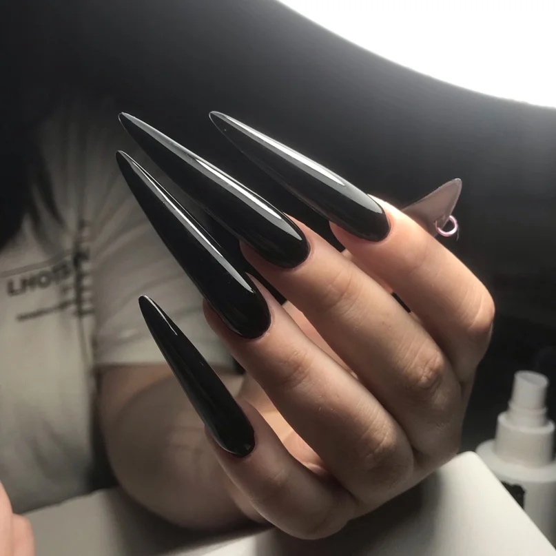 투명 스틸레토 가짜 네일 팁 XXXL 엑스트라 롱 펑크 아크릴 프레스 네일 팁, 탈착식 인공 네일 아트 DIY Y2K *, 12 개