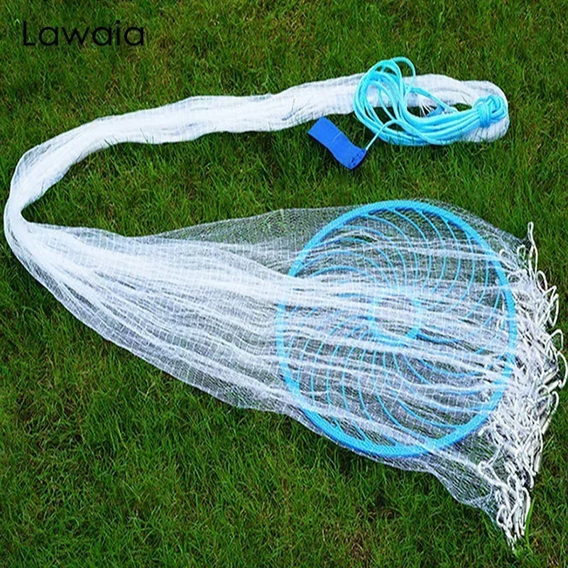 

Lawaia Casting Fish Net Nylon Fishing Line Hand Cast Net Mesh Tackle for Fishing Network Galvanized Steel Pendant Fishing Trap