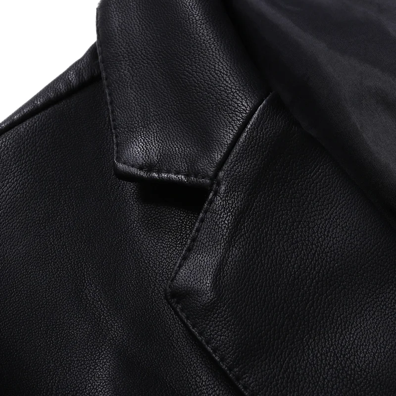 Veste en cuir élégante et décontractée pour homme