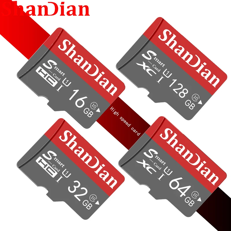 

SHANDIAN Original Memory Card 128GB Smart SD Card 64GB Class 10 SmartSD 8GB 16GB 32GB TF Card HC/XC for Smartphone Tablet PC