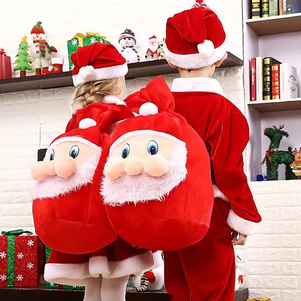 1PCS Velvet Santa Sack Velvet Reusable Christmas Bags Drawstring for Gifts Wrapping Large Xmas Bags for Presents
