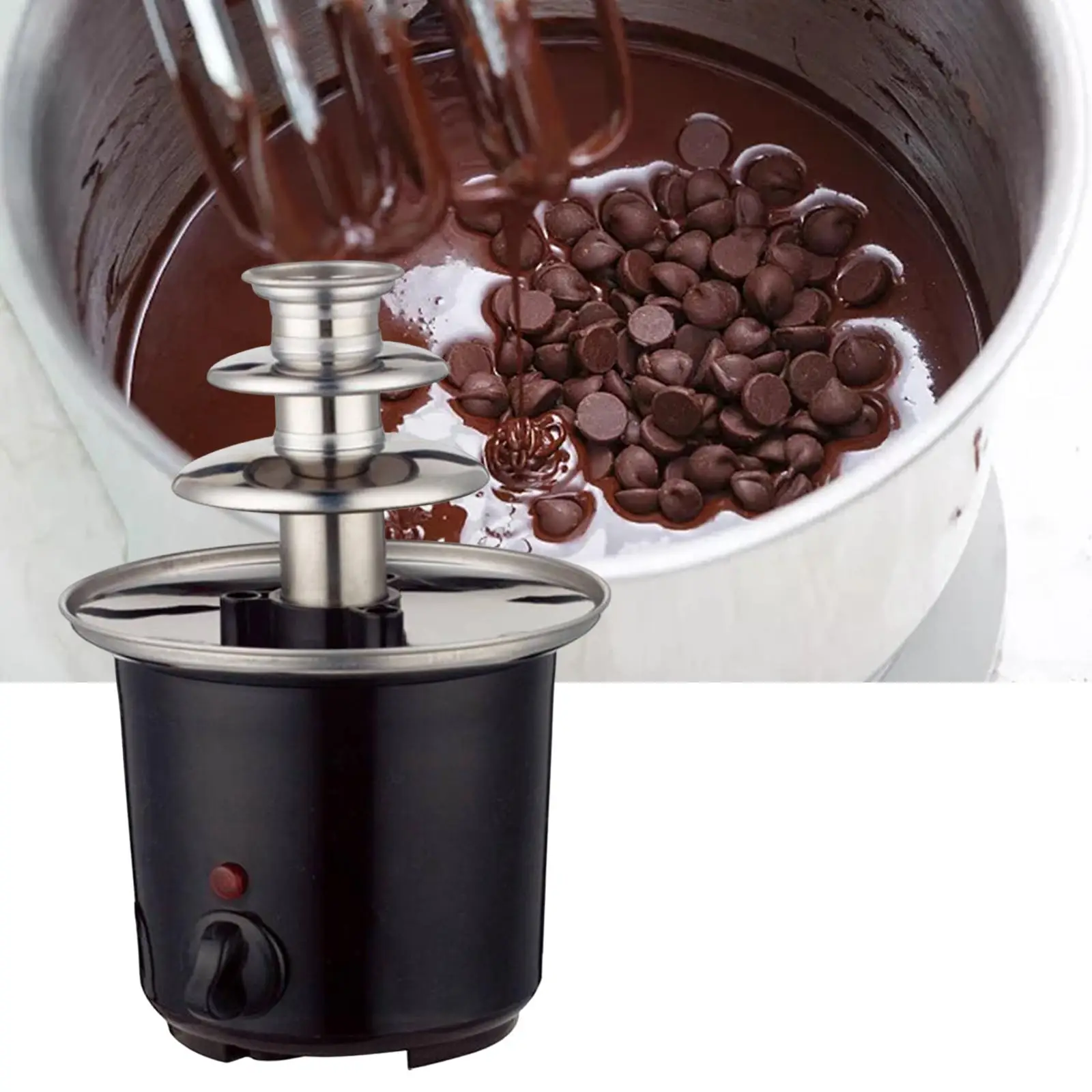 Chocolate Fondue Fountain with Three Layers Creative plug:EU Fondue Fountain Hotpot Chocolate Fountain for home,christmas