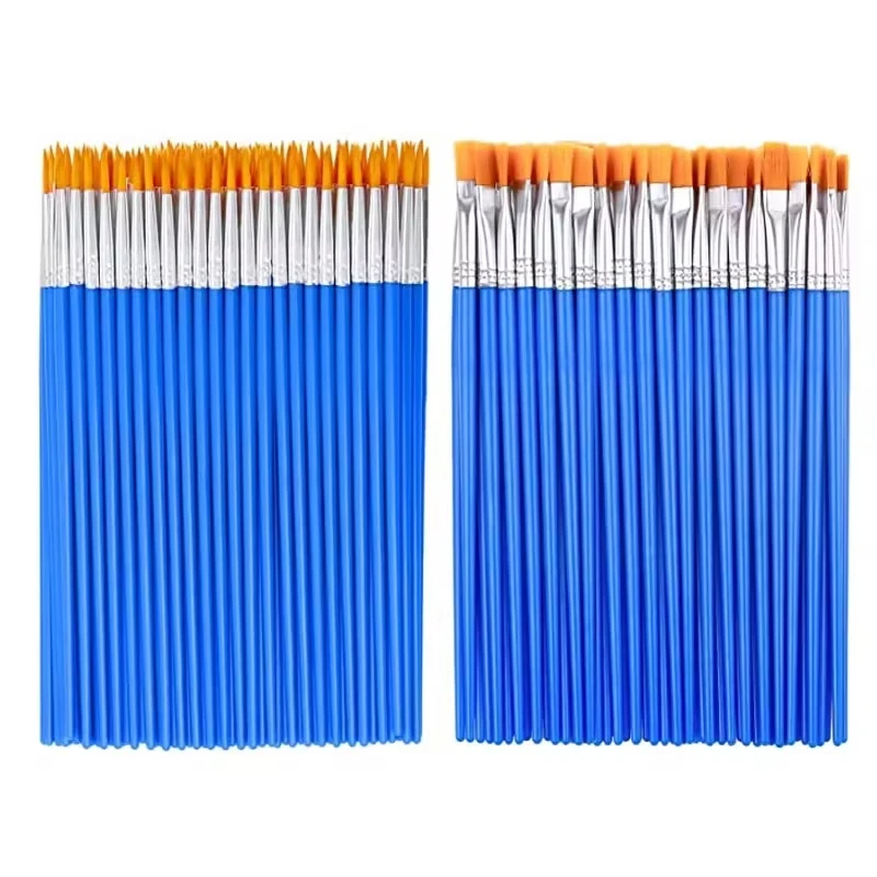 Paint Brushes Set 100pcs for Kids Acrylic with Flat Round Pointed Paint Brushes Craft Watercolor Oil Painting paint brushes