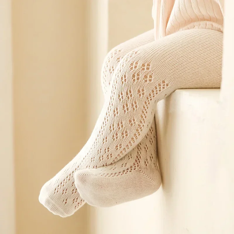

New Summer Baby Tights Thin Mesh Infant Girls Newborn Kids Breathable Hollow Pantyhose Toddler Children Soft Cotton Stockings