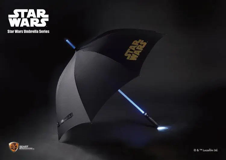 Ready in Stock-Beast Kingdom 1:1 Star Wars LED Illuminated Lightsaber Straight Handle Umbrella Prop Umbrella Toy Gift
