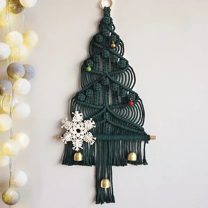 

2023 Rushed Macrame Christmas Tree Wall Hanging Tapestry Handwoven Boho Kids Bohemian Decoration Living Gift Room Baby For Decor