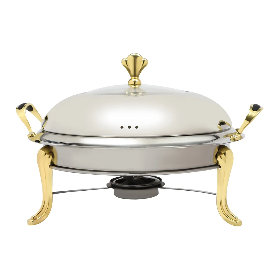 Gold Stainless Steel Round Chafing Dish Buffet