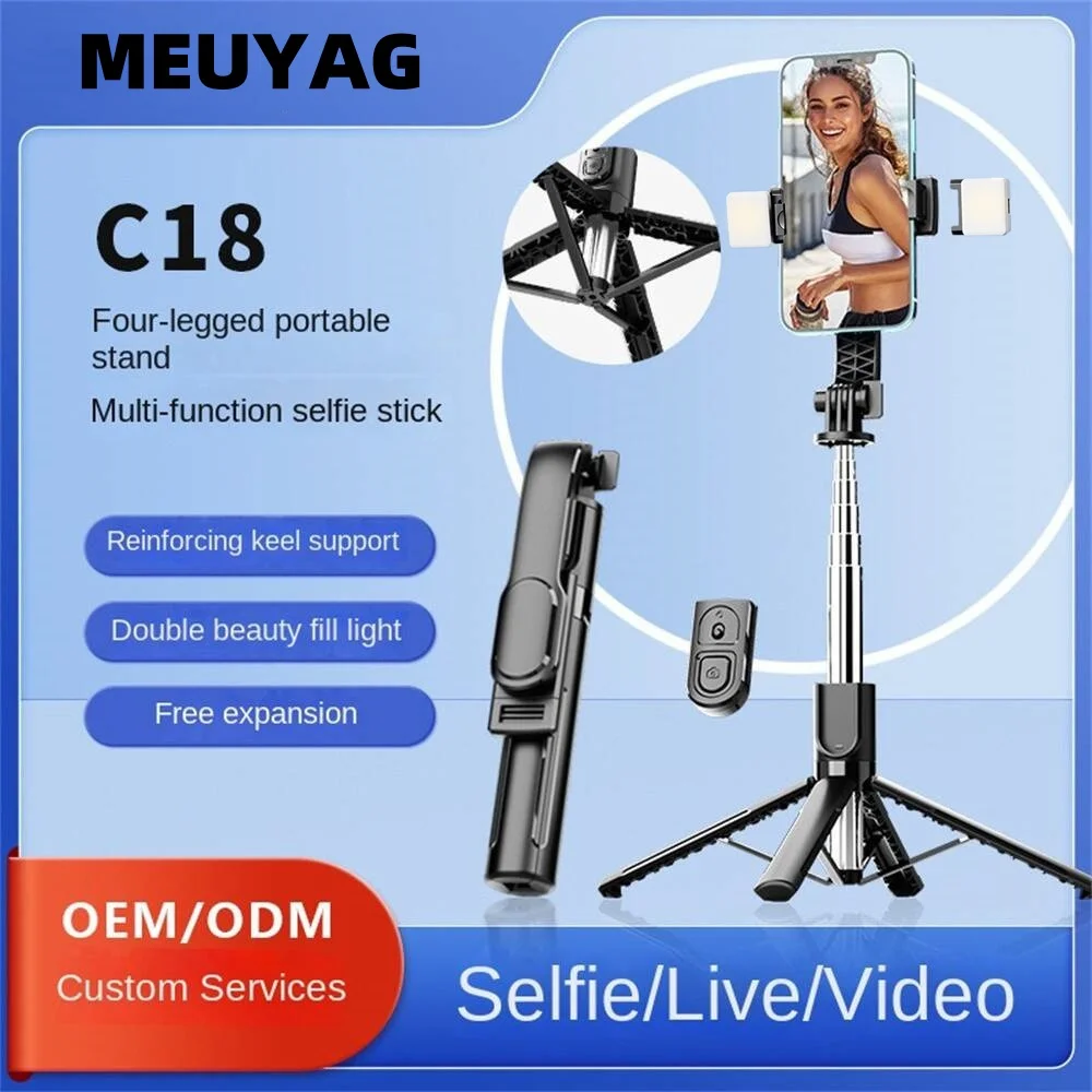 Wireless Selfie Stick Tripod Stand Detachable Remote light for iPhone Mobile Phone Live Streaming selfie stick tripod selfie stick cell phone selfie stick smartphone selfie stick phone selfie tripod