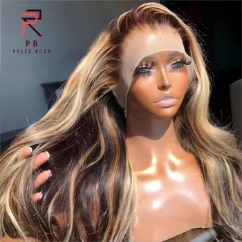 Highlight Honey Blonde Body Wave Human Hair Wigs 36 Inch 13x6 Hd Lace Frontal Wig Vietnamese Glueless Wigs Human Hair Blonde Wig