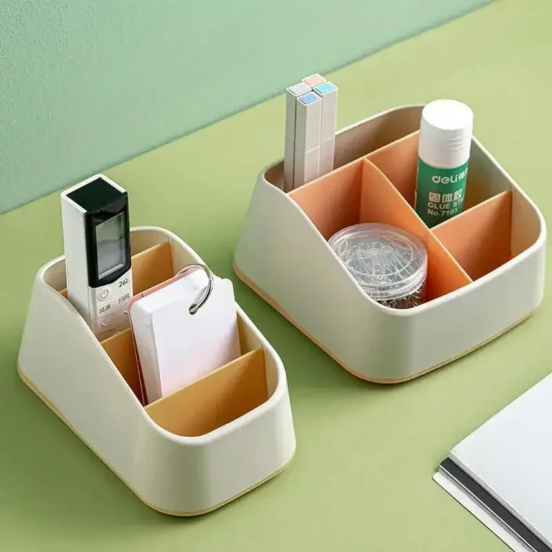 Remote Control Holder 4 Slot Desktop Storage Box TV Remote Control Phone Storage Holder Stationery Home Organizer 6