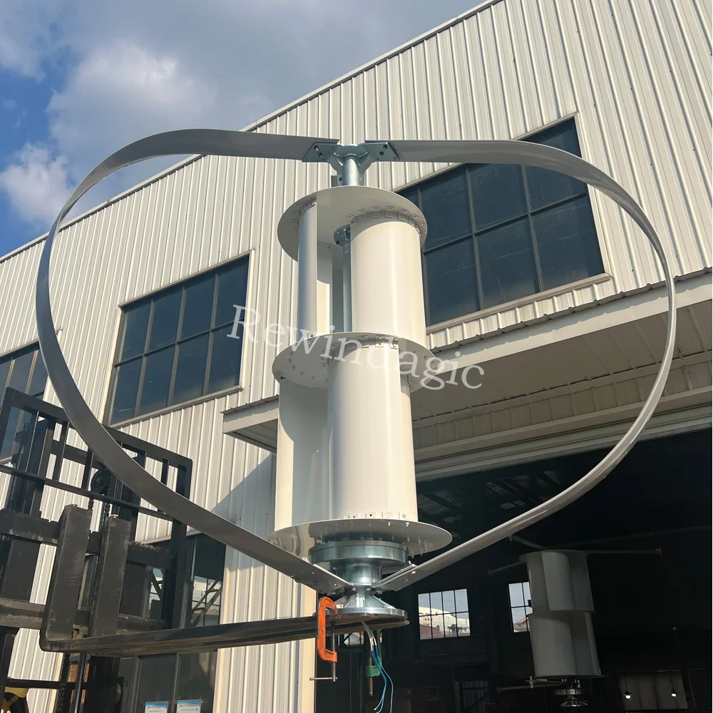 20000W Wind Turbine Vertical Axis Permanent Maglev Generator, Magnetic Levitation Vertical Axis Electric Power Generator, Helical Magnetic Levitation Shaft Vertical Wind Turbine With Controller(White