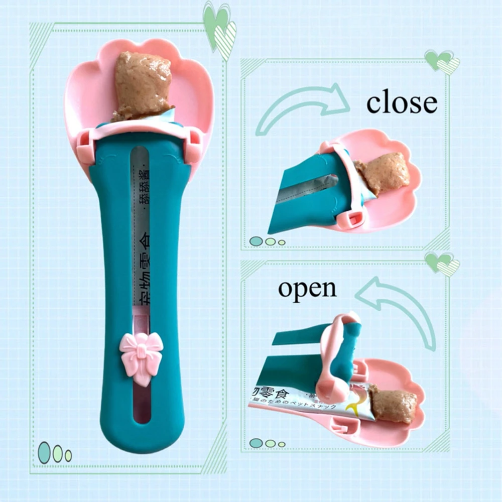 Multi-Functional Pet Food Can Spoon Pet Snack Spoon Cat Treat Bars Squeezer Cereal Dispenser Kitty Treat Accessories