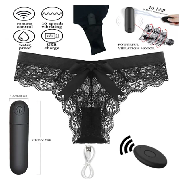 Vibrating Panties 10 Speed Wireless Remote Control Rechargeable Bullet  Strap on Underwear Vibrator for Women Sex Toy