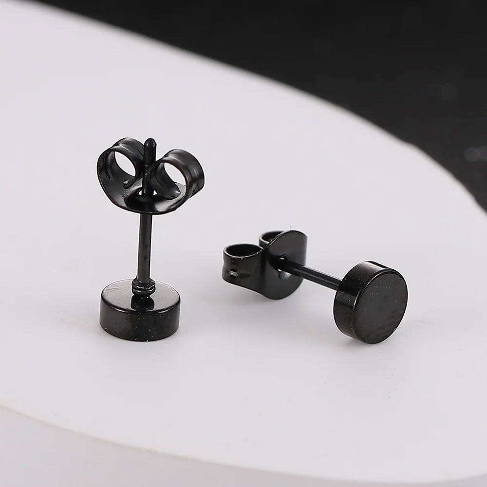

Fashion Simple Gothic Stainless Steel Stud Earrings for Women Men Fashion Classic Geometry Ear Stud Couple Jewelry Gifts