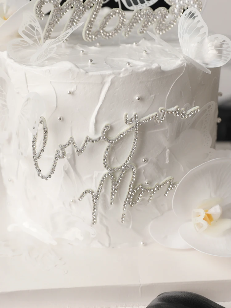Elegant White Butterfly Cake Topper Set for Wedding and Party Decorations