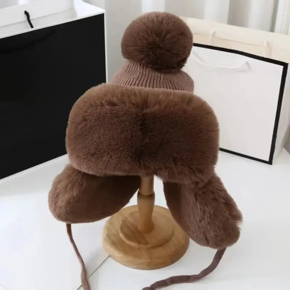 Velvet Warm Winter Hat Kawaii Cute Bomber Hat Thickened Bucket Hat for Women 모자