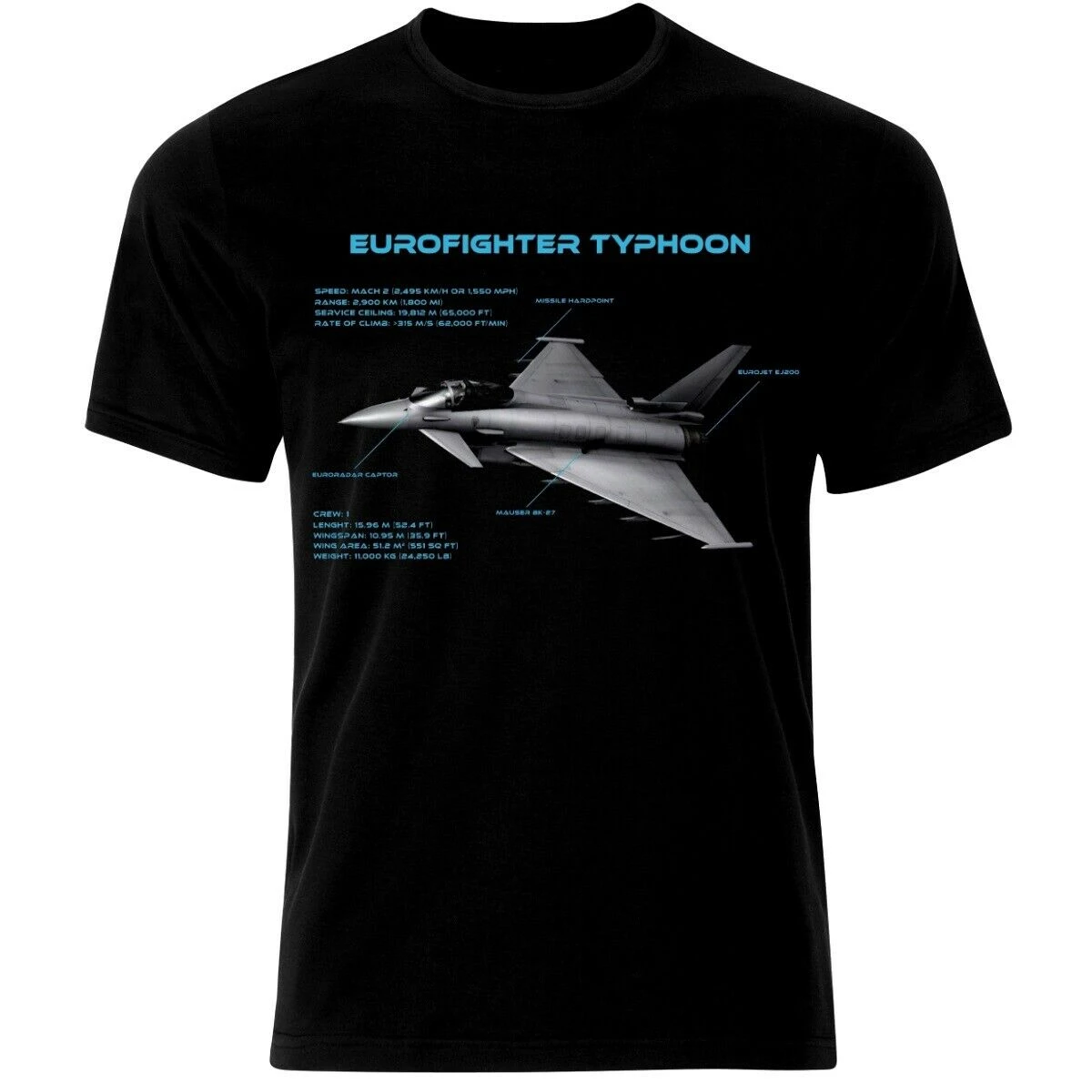 

Eurofighter Typhoon Air Fighter Aircraft Jet Blueprint T Shirt. Short Sleeve 100% Cotton Casual T-shirts Loose Top Size S-3XL