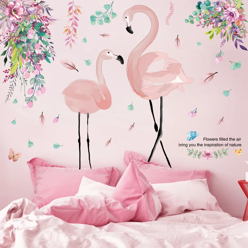 Flamingo stickers Flamingo decal girls nursery decor children's flamingo theme Home decor