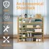 6 - Layers Bamboo and Natural Wood Shoe Rack for Entryway Home Storage 4