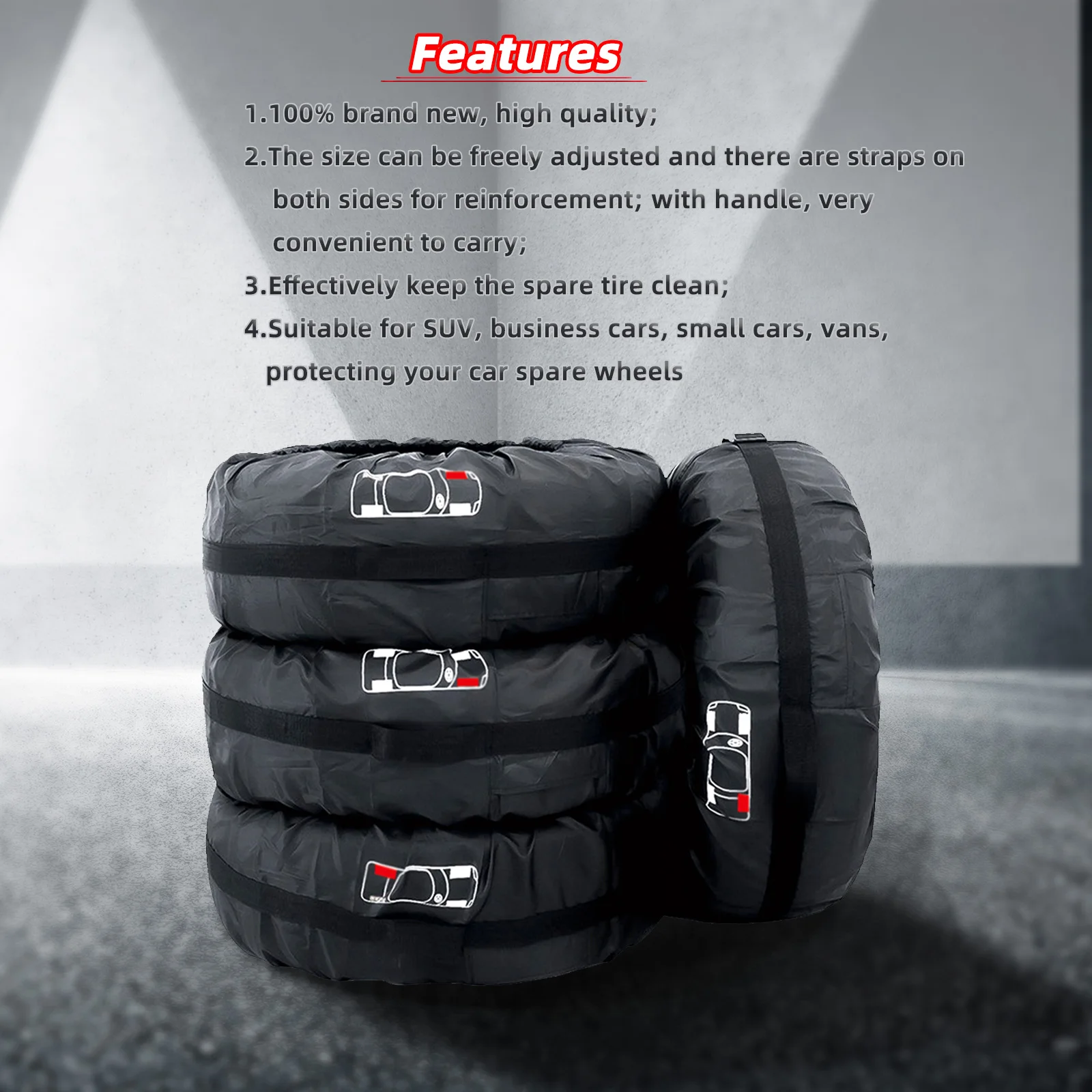 Tire covers 4Pcs/Lot Car Spare Tire Cover Auto Wheel Tire Storage Bags Dustproof Protective Cover Car Styling Vehicle Tyre Accessories