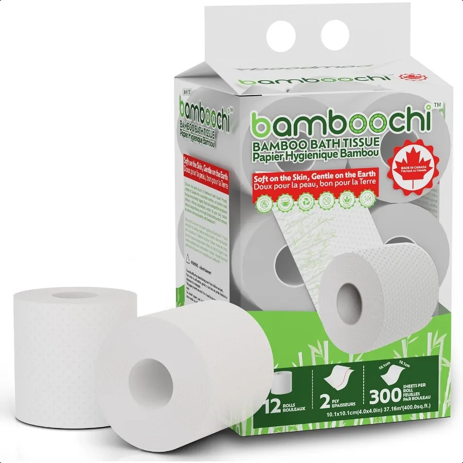 EcoFriendly Bamboo Toilet Paper 2 Ply 12 Rolls