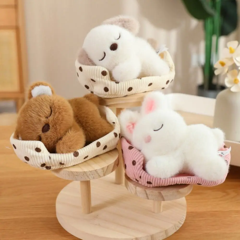 PP Cotton Sleep Animal Plush Toys Appease Lifelike Lie Prone Animal Toys Collection Ornaments Cartoon Rabbit Bear Pig Doll Kids