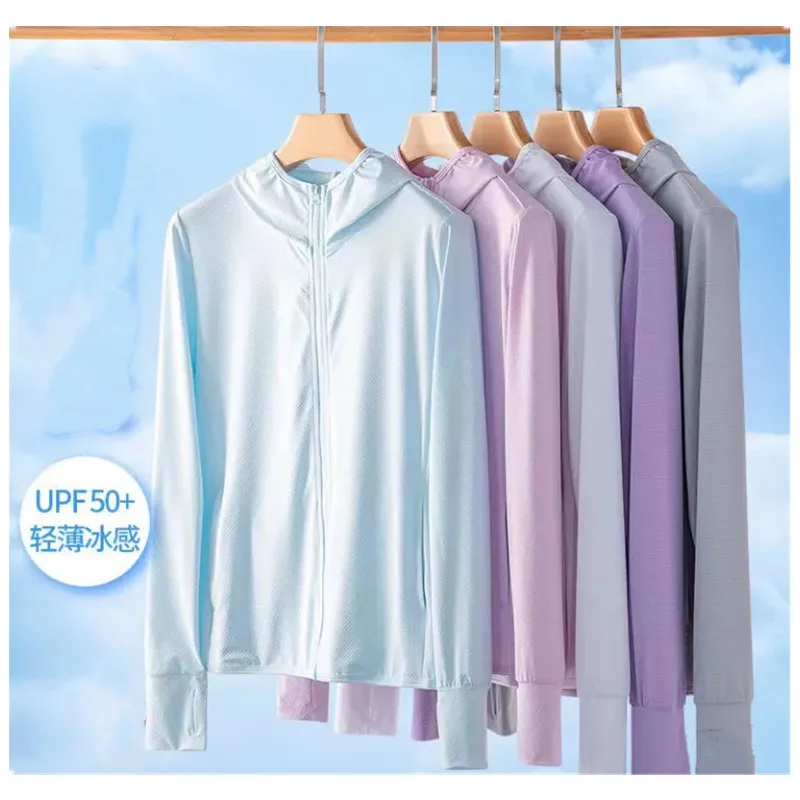 UPF 50+ Men’s UV Sun Protection Long Sleeve Hooded Couple UV Resistant Jacket Sport Shirts Sunscreen Sweaters Outwear B0194