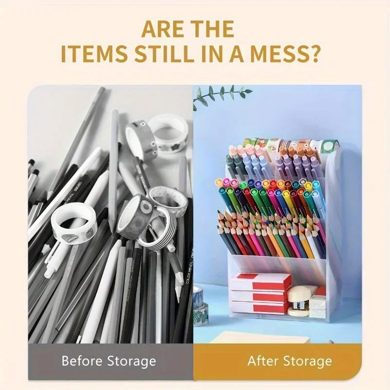 Portapenne e organizer da scrivania! Vassoio di cancelleria multifunzionale per penne/matite – Materiale scolastico per ufficio - immagine 5