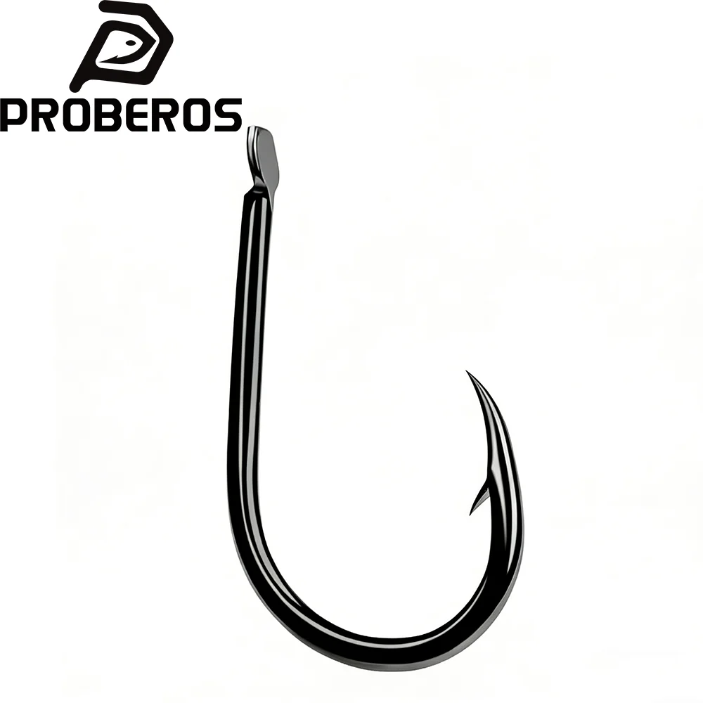 PROBEROS Fishhook 200pcs 1-15# Single Hook High Quality Fishing Hook Black Color Single Big Hook Durable Sharp Hooks for Anglers