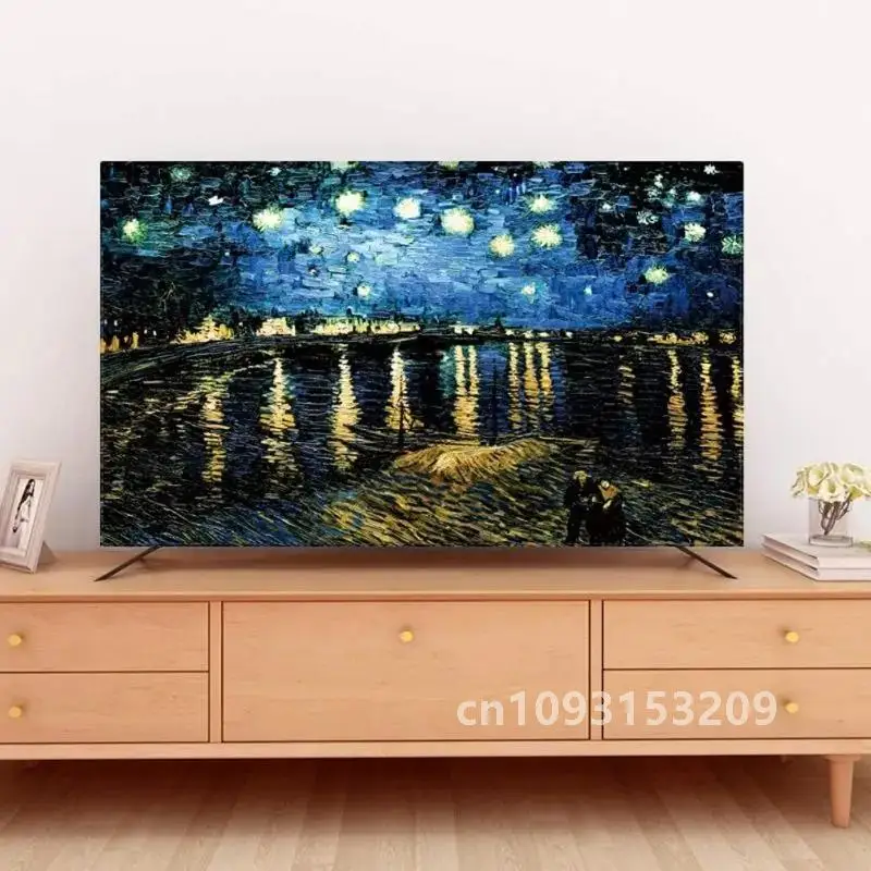 Description Picture 3 of itemNew TV Cover 32-75 Inch Universal Polyester Dust Proof TV Screen Protector Cover Fabric for LCD Indoor Living Room Decoration