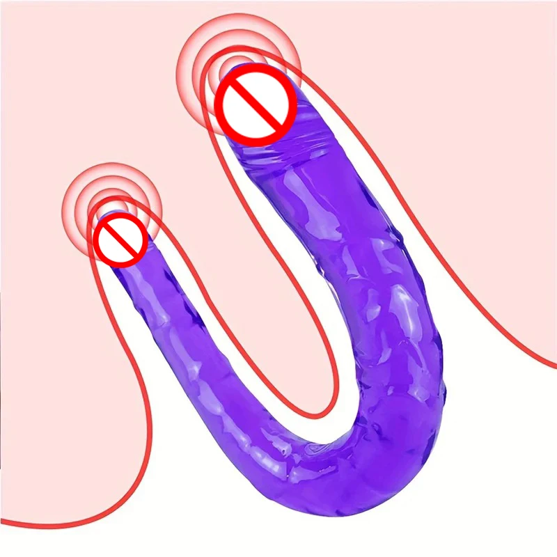 Double Head Double Ended Flexible Dildo Penis Women Masturbator Sex Toys for Lesbian