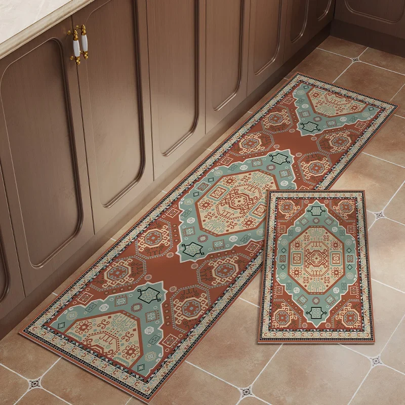 EthnicStyleLeatherPVCCarpetsOilproofWashableWipeableKitchen